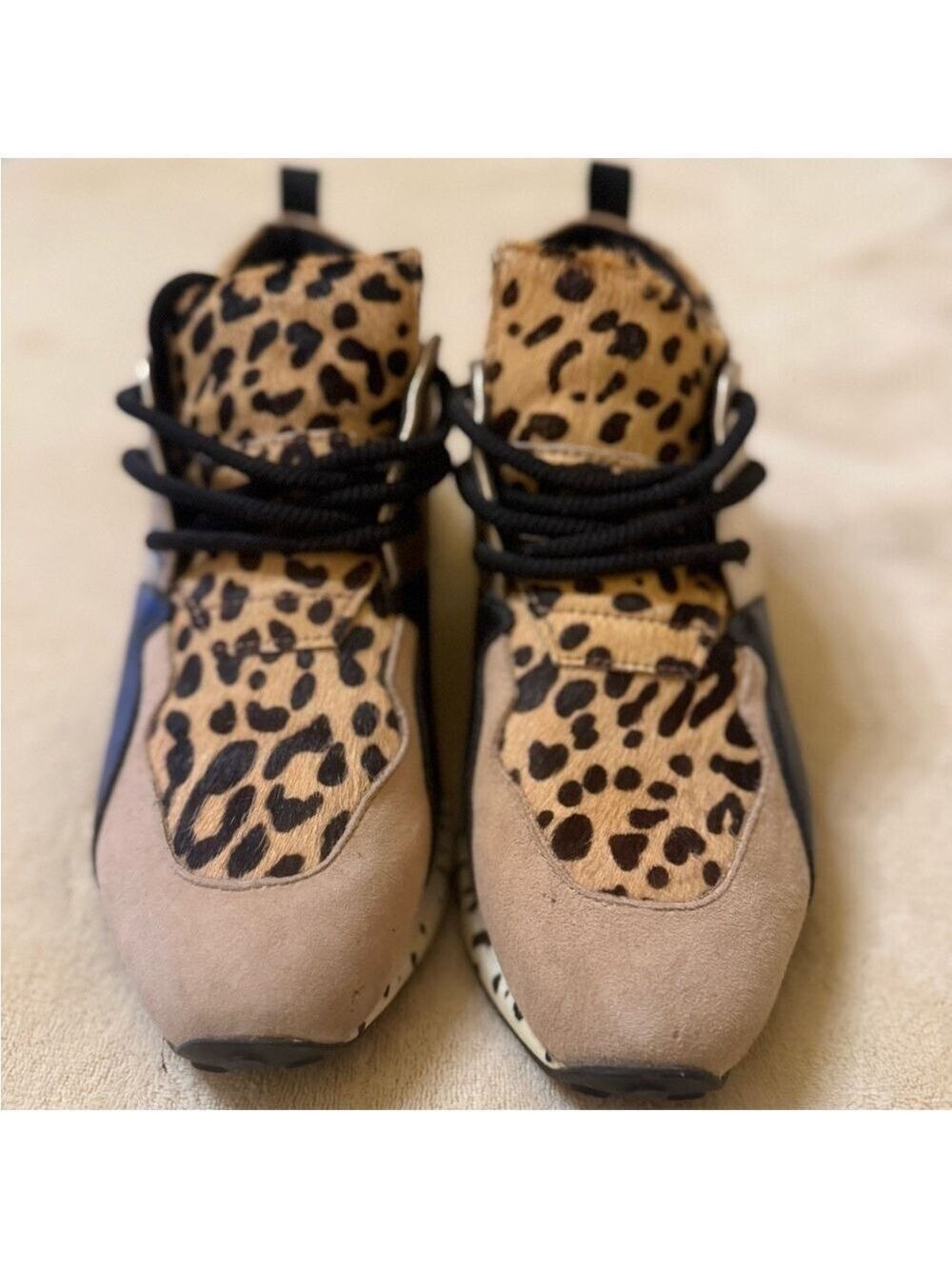 Steve Madden Women Sneakers with Leopard and Tan Design